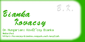 bianka kovacsy business card